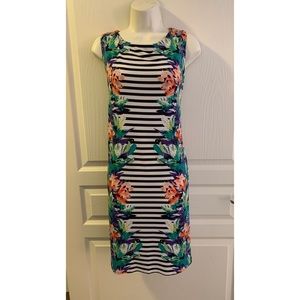 Nicole Miller Floral and Stripe dress